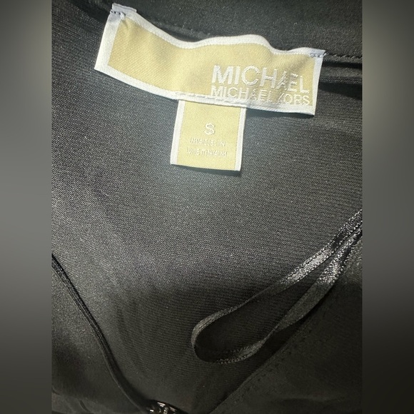 Michael Kors Women’s Sz S Black 1/4 Zip Front Dress Waist Tie W/ Long Sleeve - Picture 11 of 15